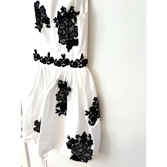 Flavio Castellani Embroidered White Fit & Flare Dress Size 40 - Picture 7 of 13